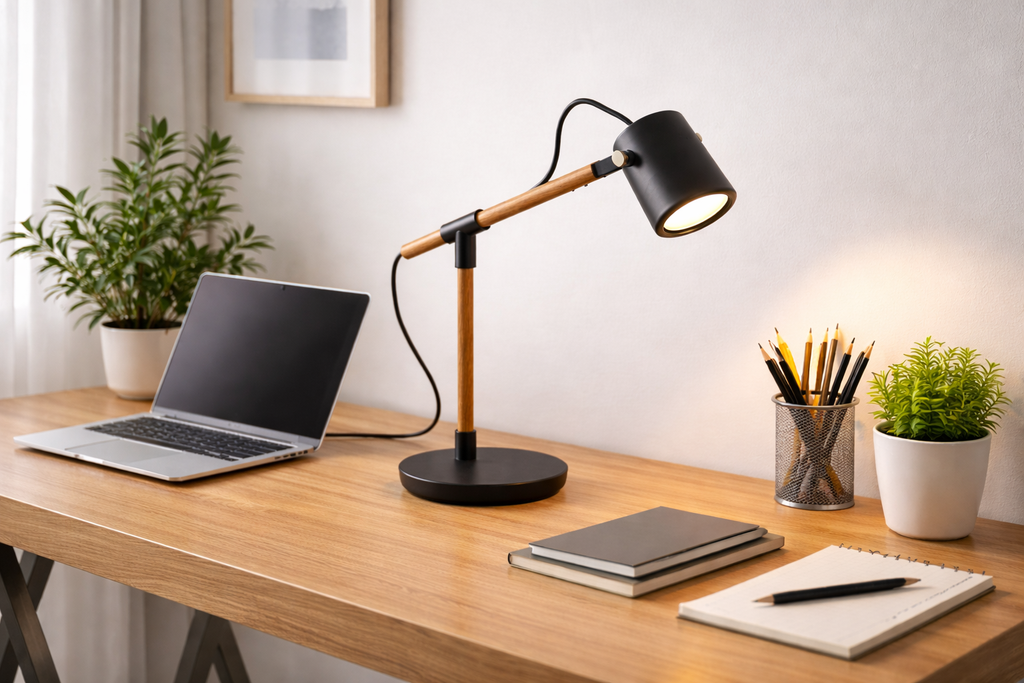 Sobremesa tilt BRANCH GU10 9W Negro Madera roble