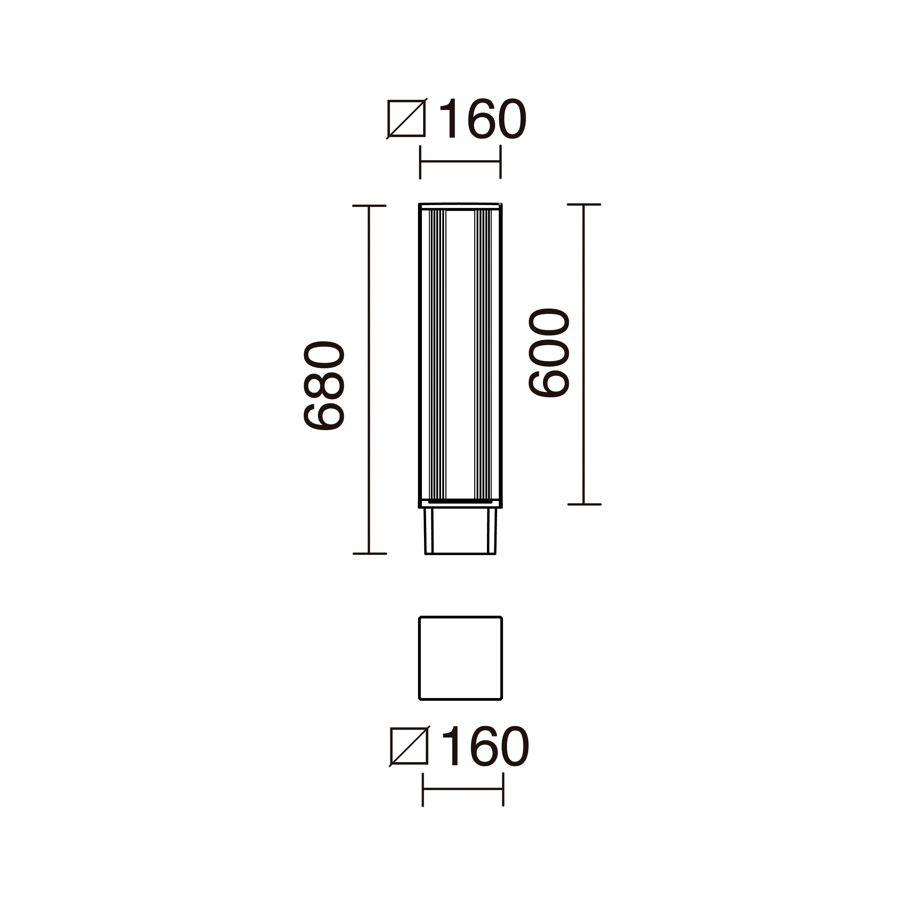 Baliza AURA IP65 LED SMD 34W 5240lm(2450lm) CRI80 4000K 120º 680mm Negro – Ref. 932A-L3333B-02