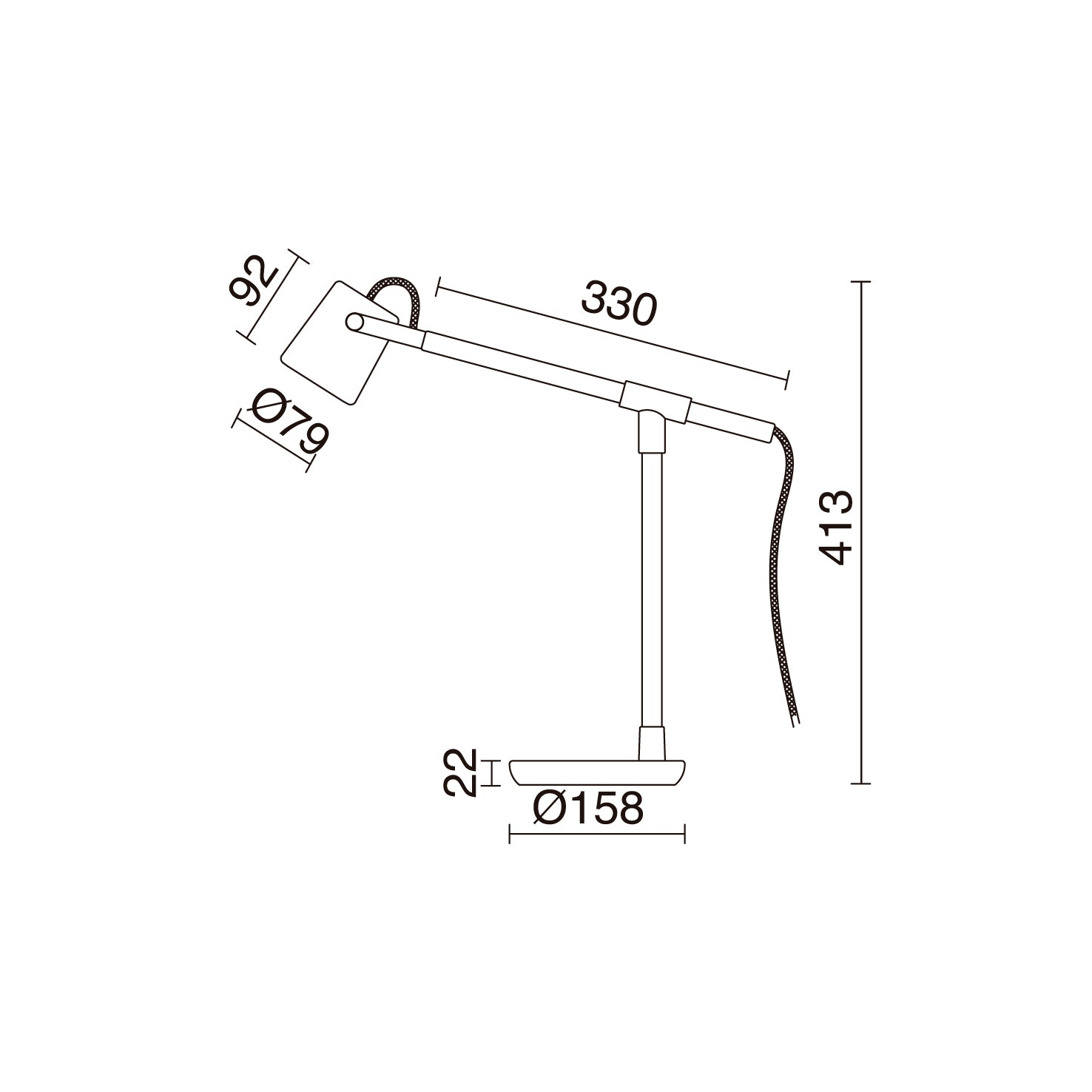 Sobremesa tilt BRANCH GU10 9W Negro Madera roble