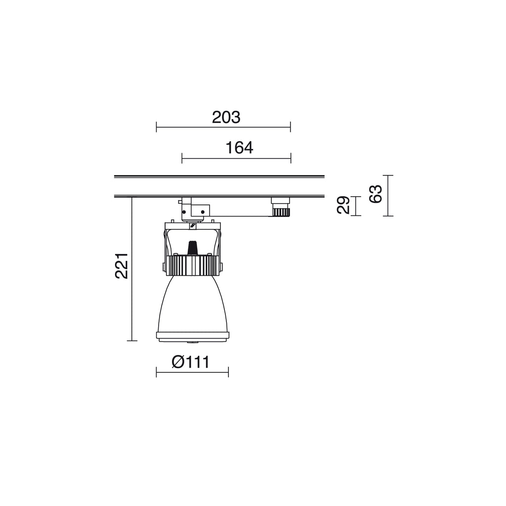 Proyector carril tilt DROP G53 65W Negro – Ref. 760C-G18RCB-02