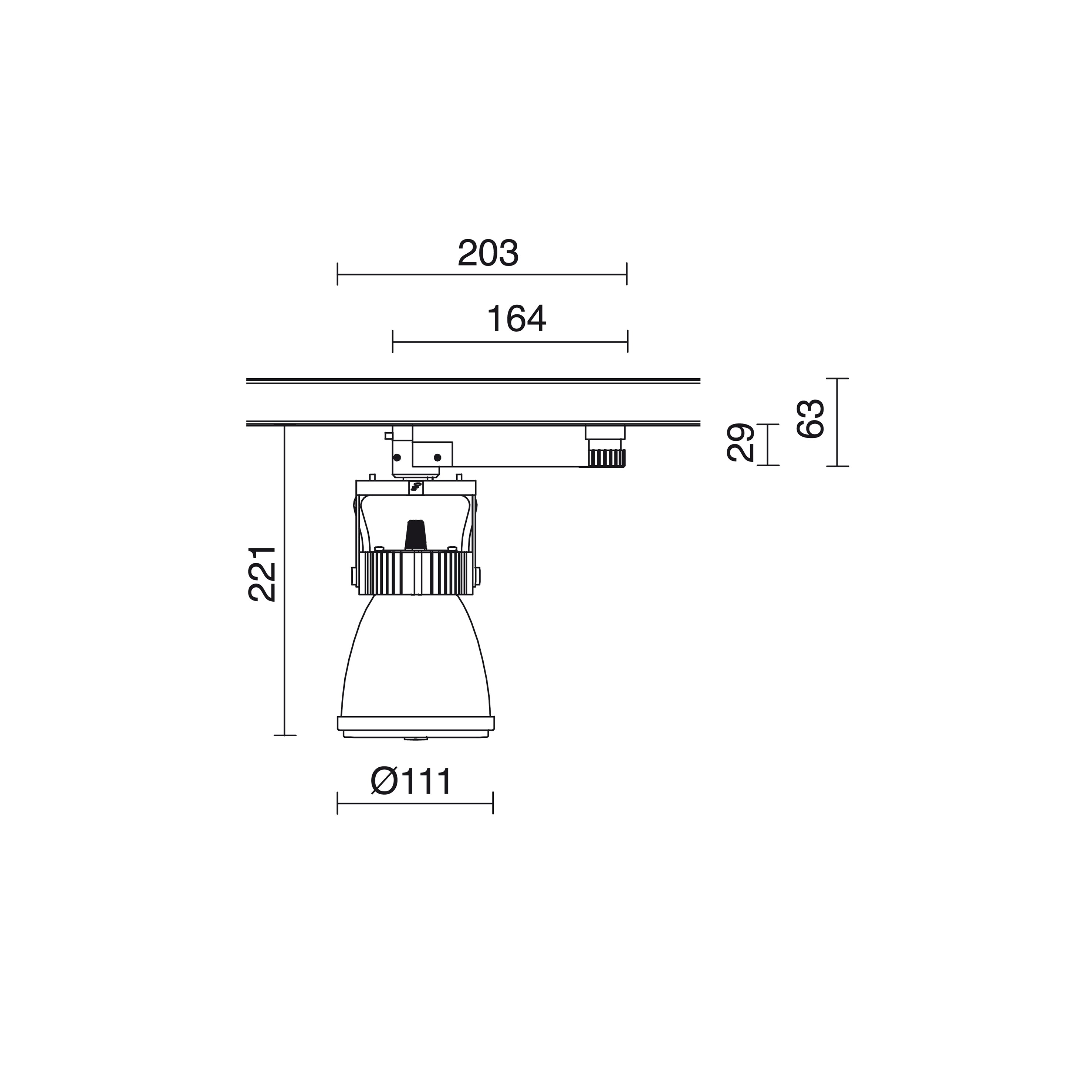 Proyector carril tilt DROP G53 65W Negro – Ref. 760C-G18RCB-02