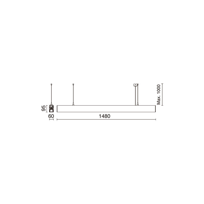 Suspensión D/I FENIX LED 54W DALI 3000K Blanco