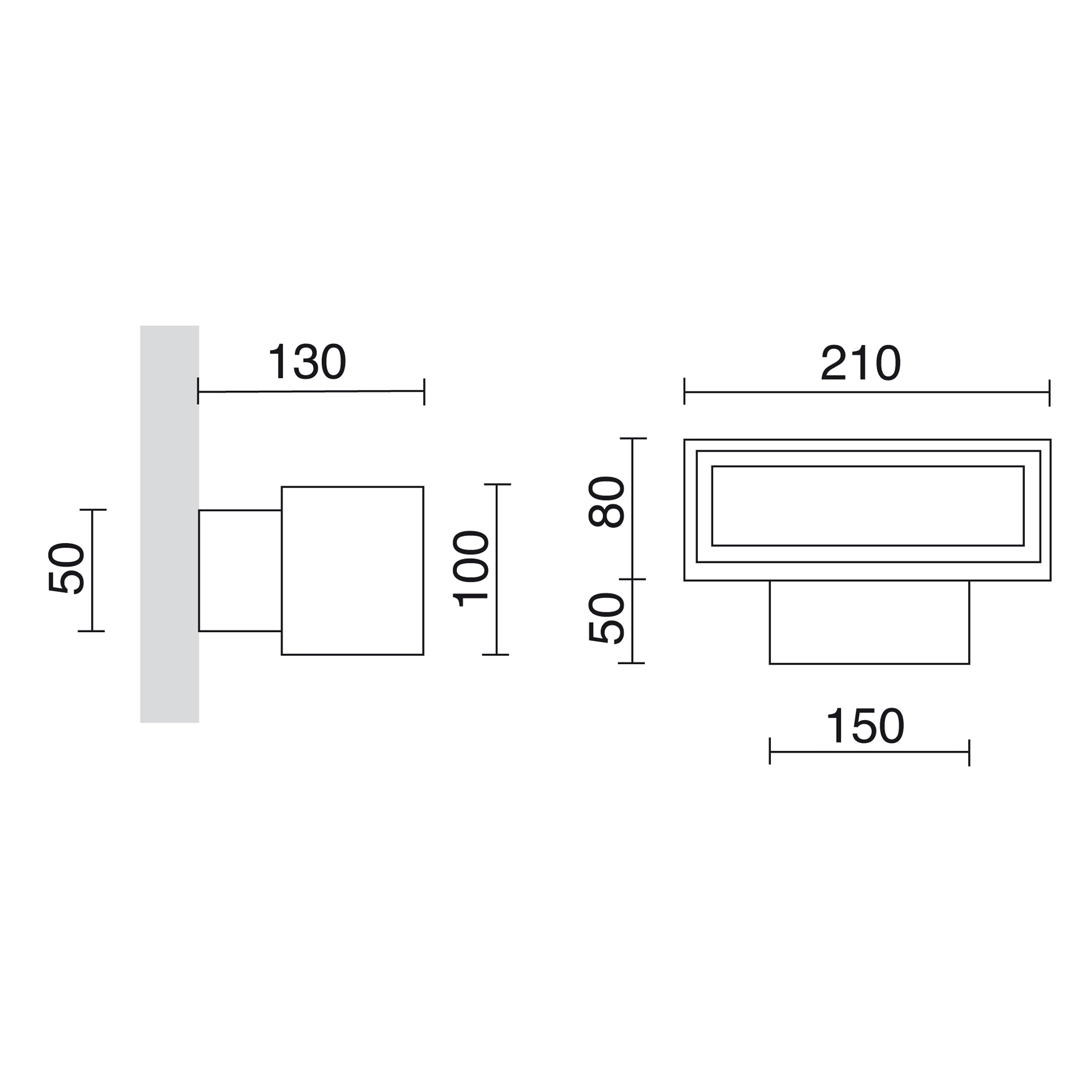 Aplique LINEA IP65 LED SMD 2x8.40W 1100lm CRI80 3000K up-down Blanco – Ref. 179D-L01H2A-01