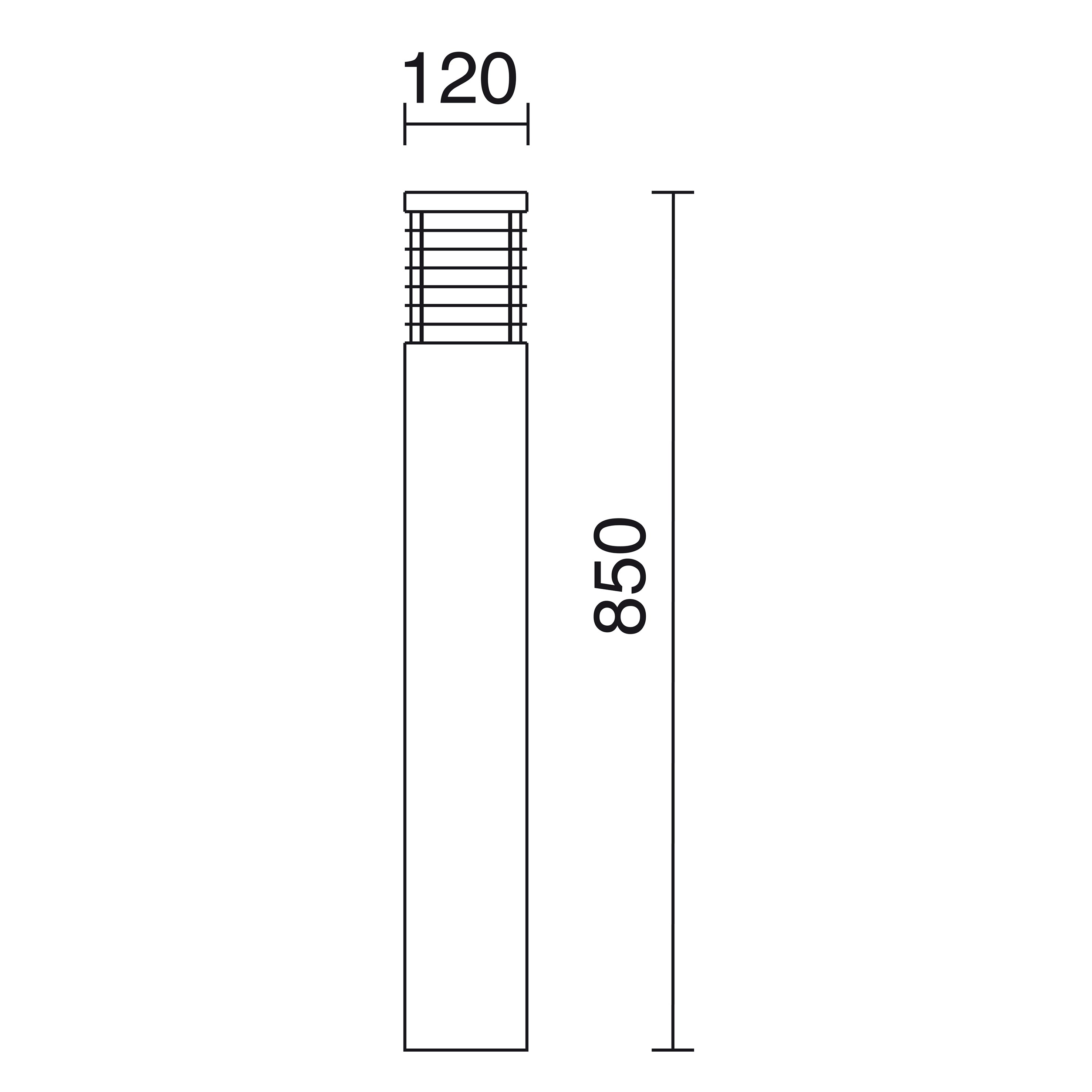 Baliza MATERA IP65 E27 42W 850mm Acero galvanizado – Ref. 474B-G05X1A-41