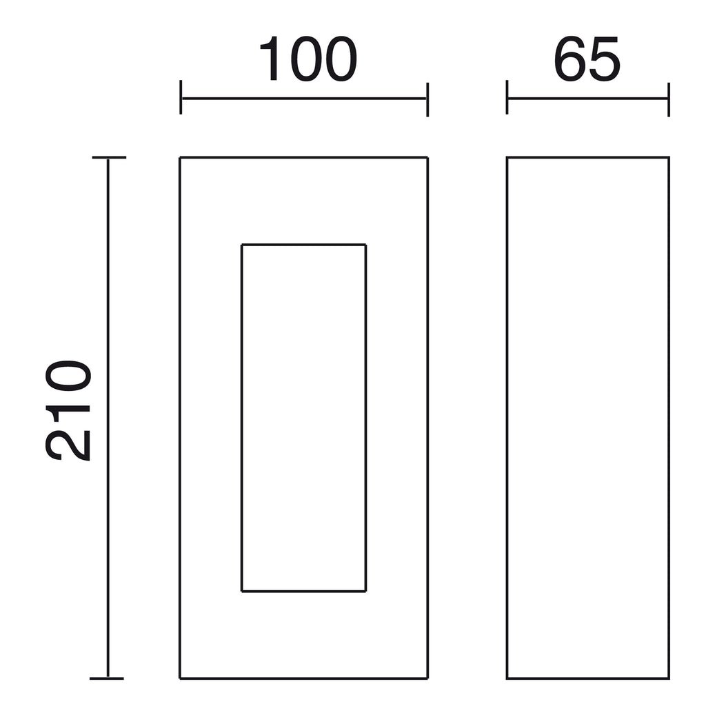 Aplique RECTANGLE IP65 LED SMD AC 9W 1240lm CRI80 4000K Antracita – Ref. 562A-L0209B-04