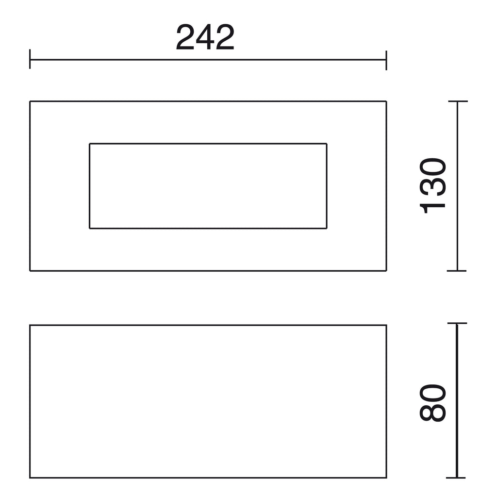 Aplique RECTANGLE IP65 LED SMD AC 13W 1790lm CRI80 4000K Blanco – Ref. 562B-L0213B-01