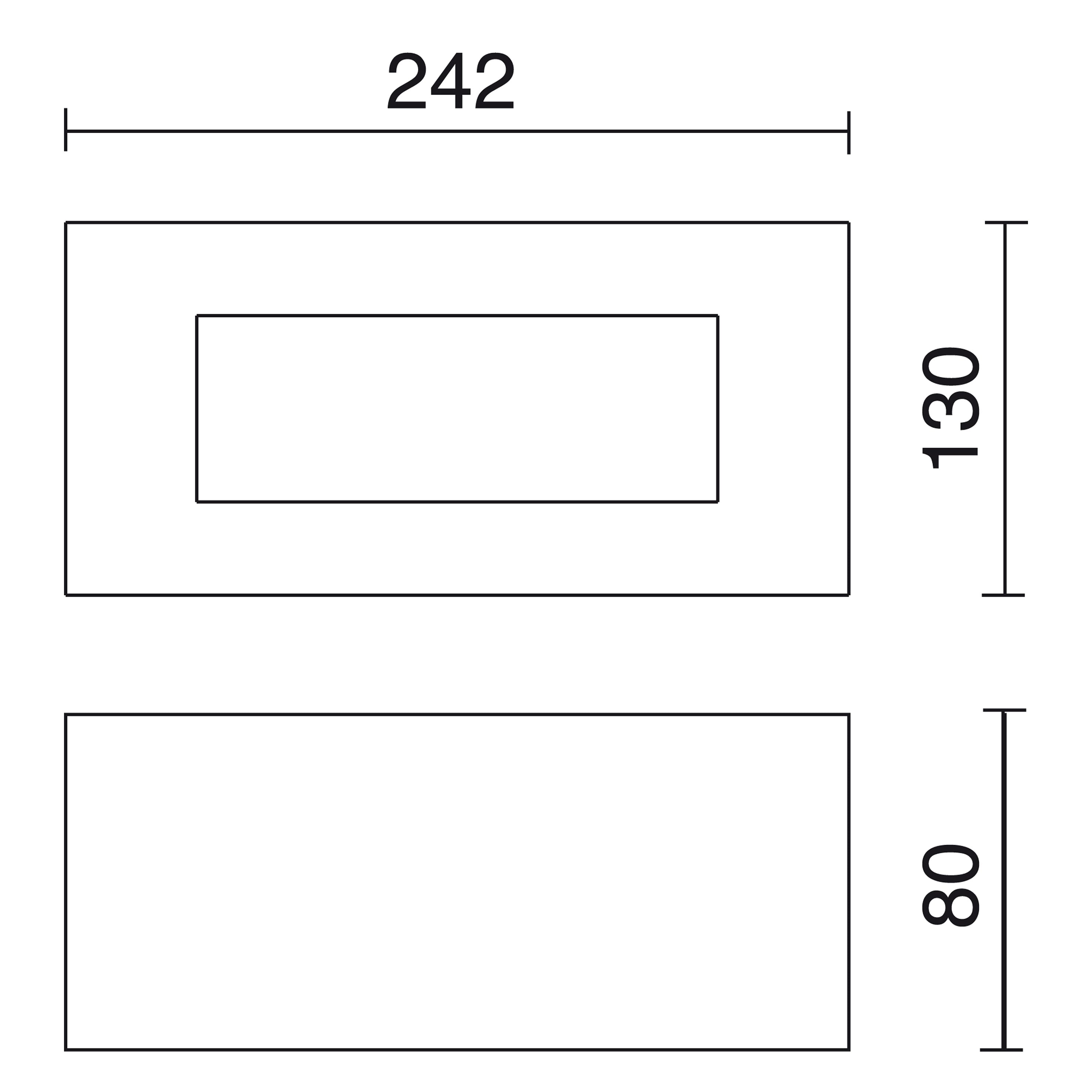 Aplique RECTANGLE IP65 LED SMD AC 13W 1790lm CRI80 4000K Blanco – Ref. 562B-L0213B-01