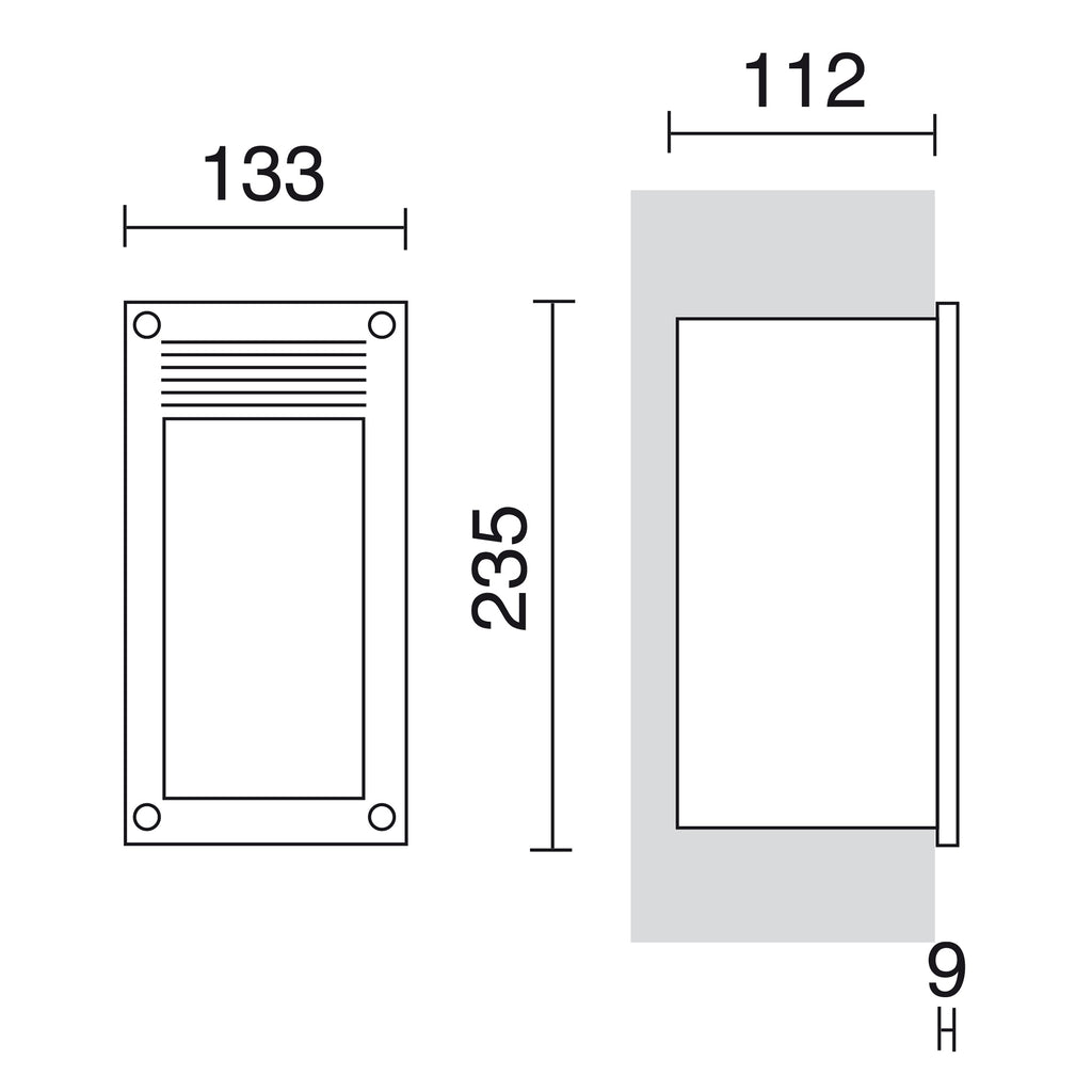 Empotrable asimétrico RIMA IP65 LED SMD AC 8.70W 1050lm CRI80 3000K Blanco – Ref. 261B-L0109B-01