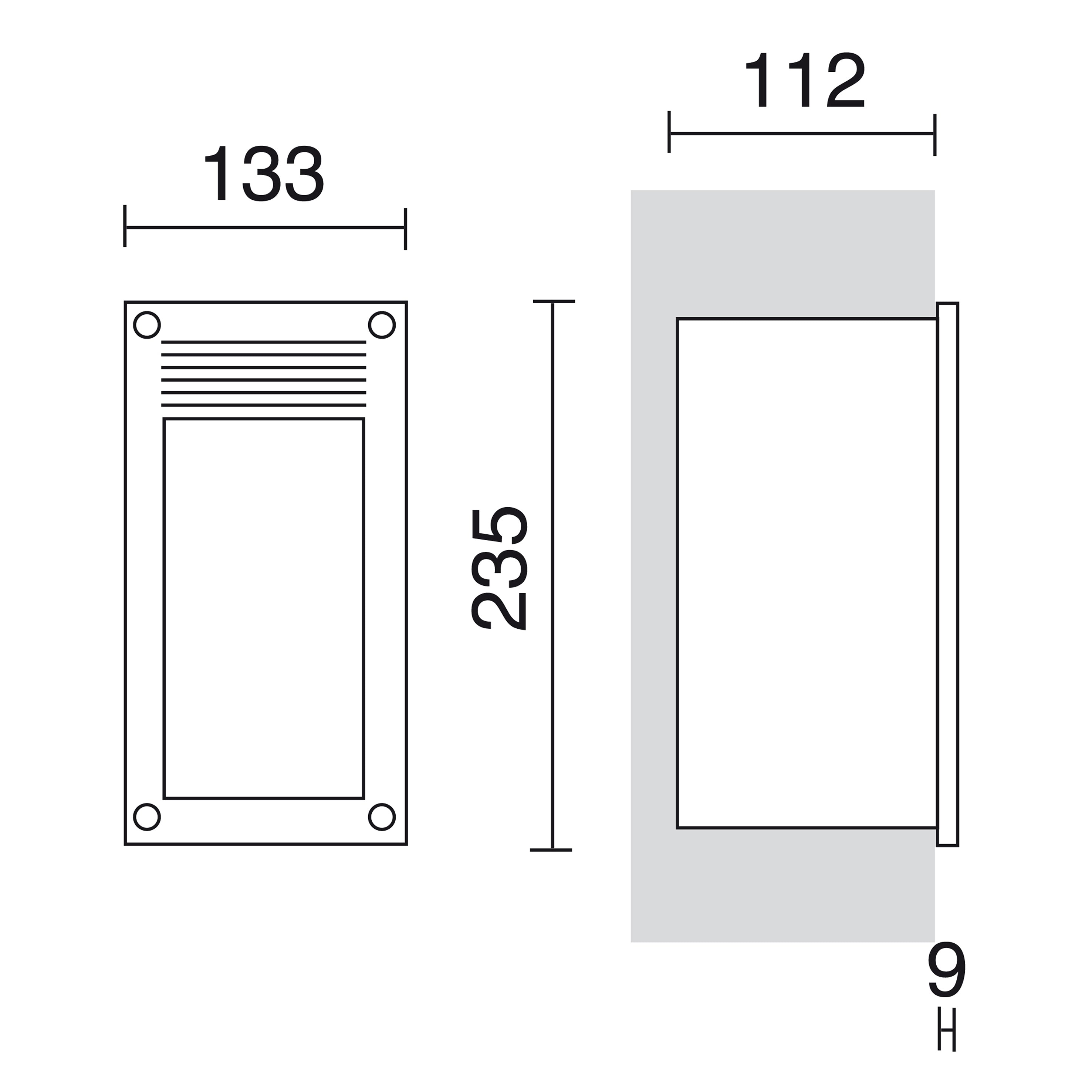 Empotrable asimétrico RIMA IP65 LED SMD AC 8.70W 1050lm CRI80 3000K Blanco – Ref. 261B-L0109B-01