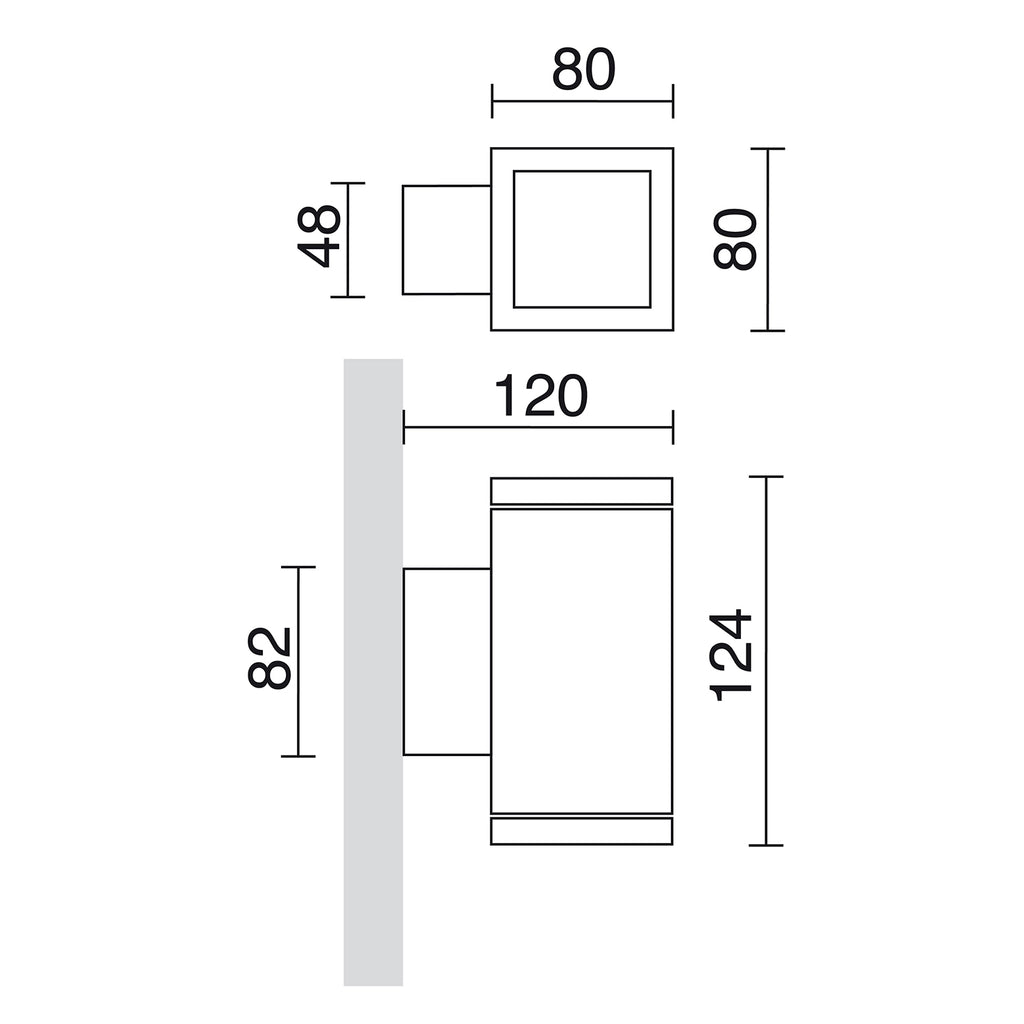 Aplique SETH Medium Square IP65 LED SMD AC 4W 510lm CRI80 4000K Marrón óxido – Ref. 398A-L0205B-90
