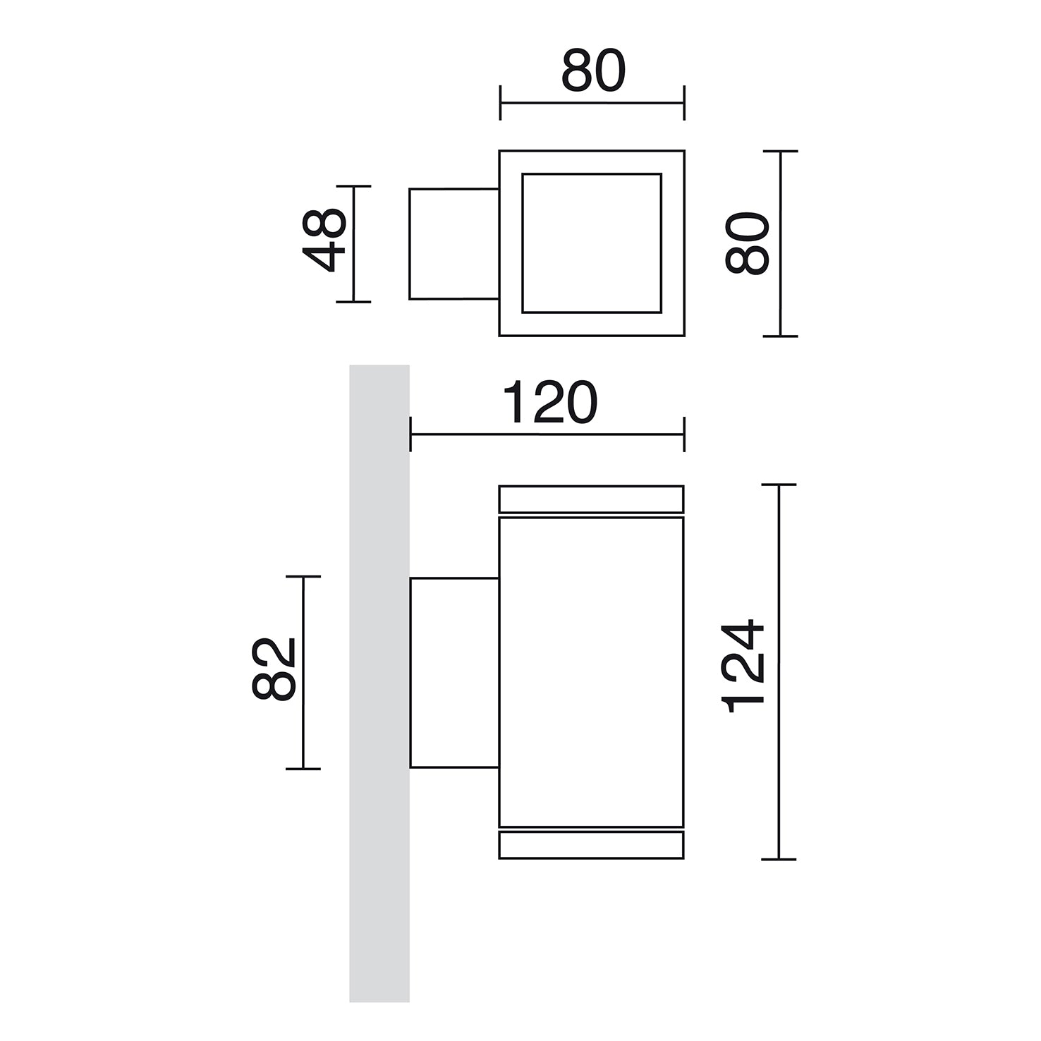 Aplique SETH Medium Square IP65 LED SMD AC 4W 510lm CRI80 4000K Marrón óxido – Ref. 398A-L0205B-90