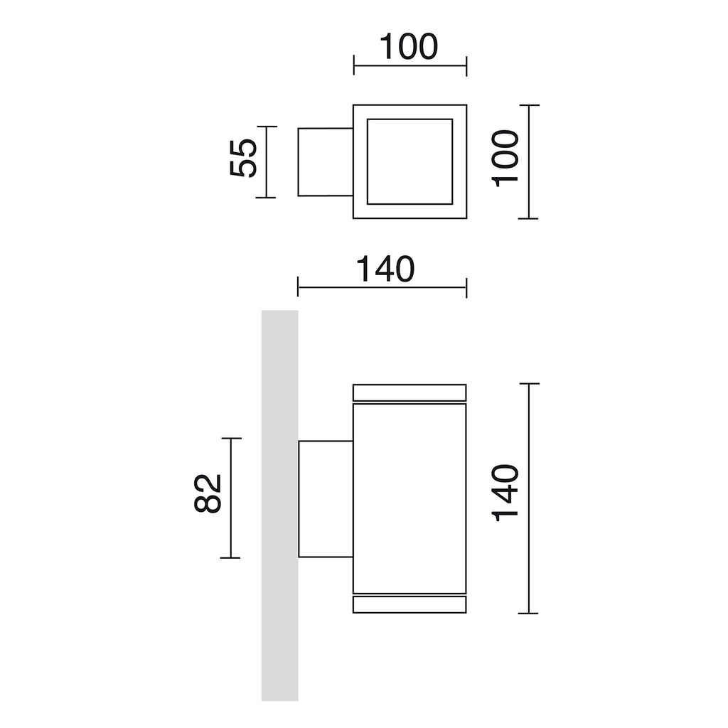 Aplique SETH Large Square IP65 LED SMD AC 8.70W 1120lm CRI80 4000K Marrón óxido – Ref. 398C-L0209B-90