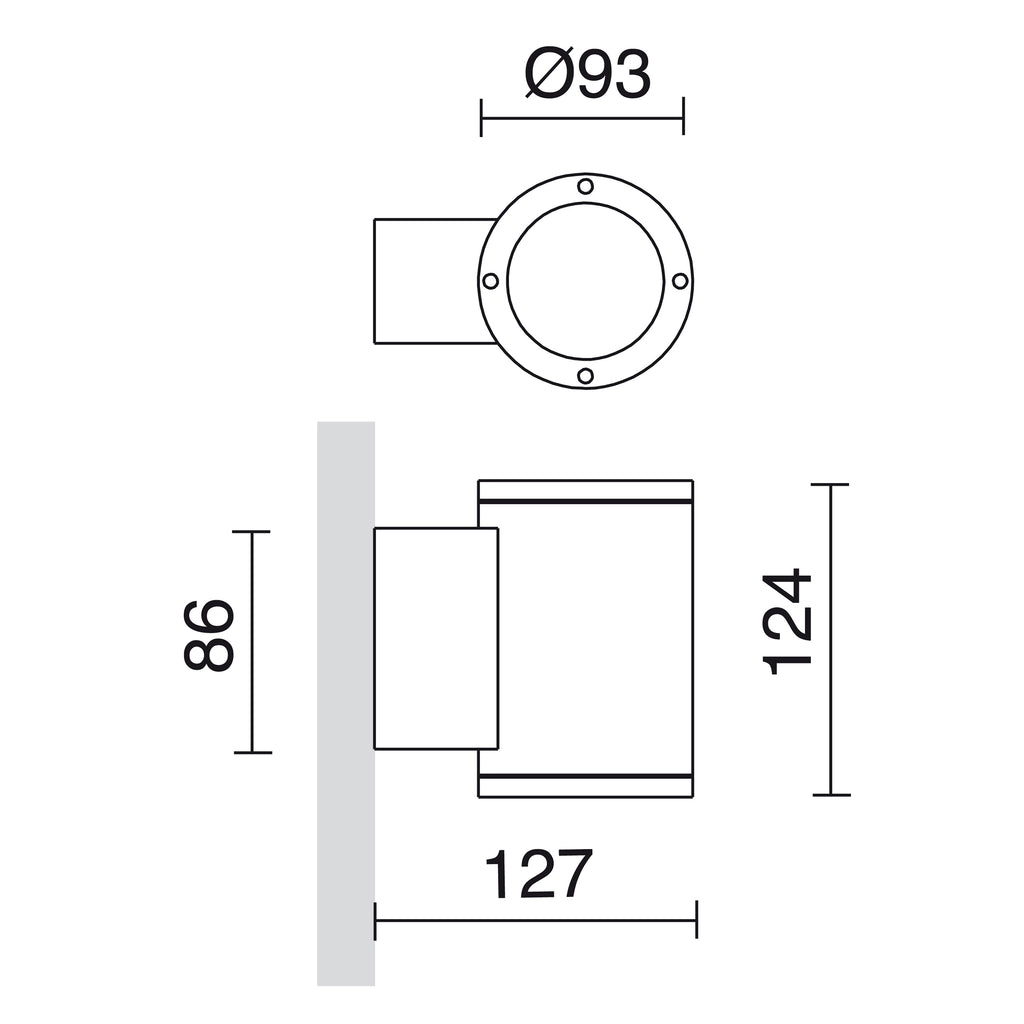 Aplique SETH Round IP65 LED SMD AC 4W 510lm CRI80 4000K Marrón óxido – Ref. 399E-L0205B-90