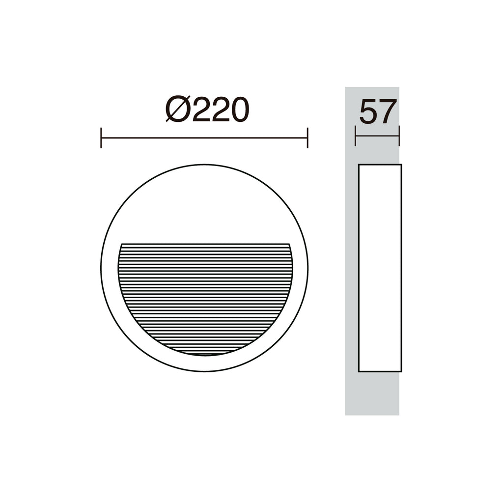 Empotrable pared SLIM Round IP65 LED SMD 9W 1100lm(293lm) CRI90 3000K 38º/78º Antracita – Ref. 289E-L0110B-04