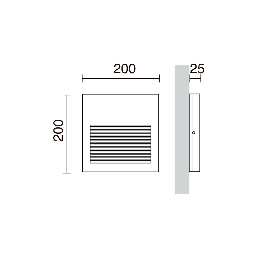 Aplique asimétrico SLIM Square IP65 LED SMD 9W 1167lm(310lm) CRI90 4000K 38º/78º Gris – Ref. 580B-L0210B-03