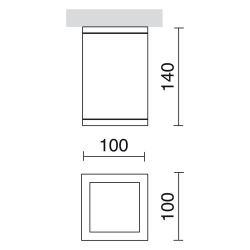 Aplique SETH IP65 GU10 50W Gris – Ref. 398D-G2150A-03