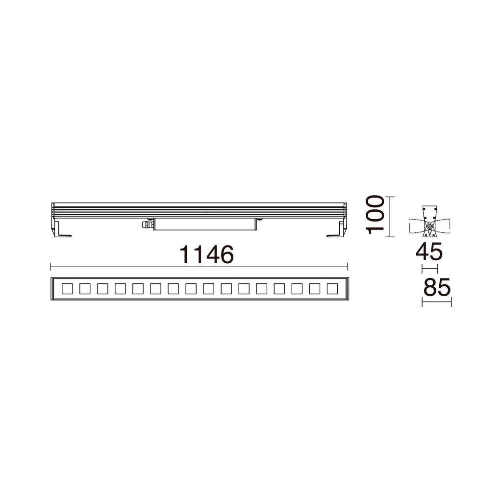 Proyector superficie tilt WALK IP67 LED SMD 52W 7200lm(5760lm) CRI80 3000K 42º/12º Gris – Ref. 920D-L3147B-03