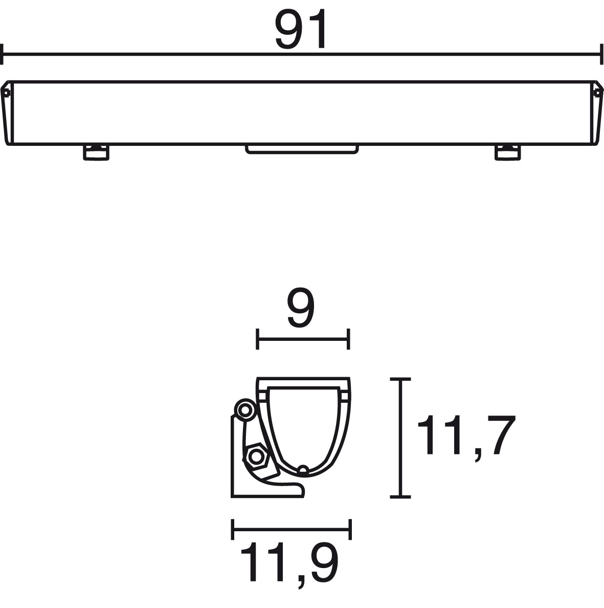 Aplique de superfice ZAHARA IP65 Led 18W Gris
