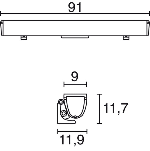 Aplique de superfice ZAHARA IP65 Led 18W Gris