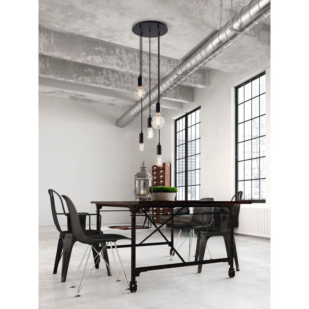 Suspensión A TU ESTILO E27 5x60W Cromo – Ref. 717F-G05X1A-32