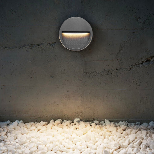 Aplique asimétrico SLIM Round IP65 LED SMD 4W 575lm(136lm) CRI90 4000K 42º/85º Gris – Ref. 580C-L0204B-03