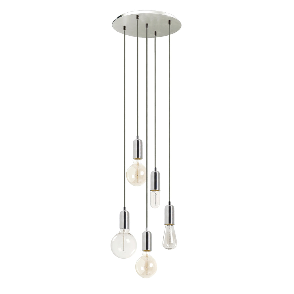 Suspensión A TU ESTILO E27 5x60W Cromo – Ref. 717F-G05X1A-32
