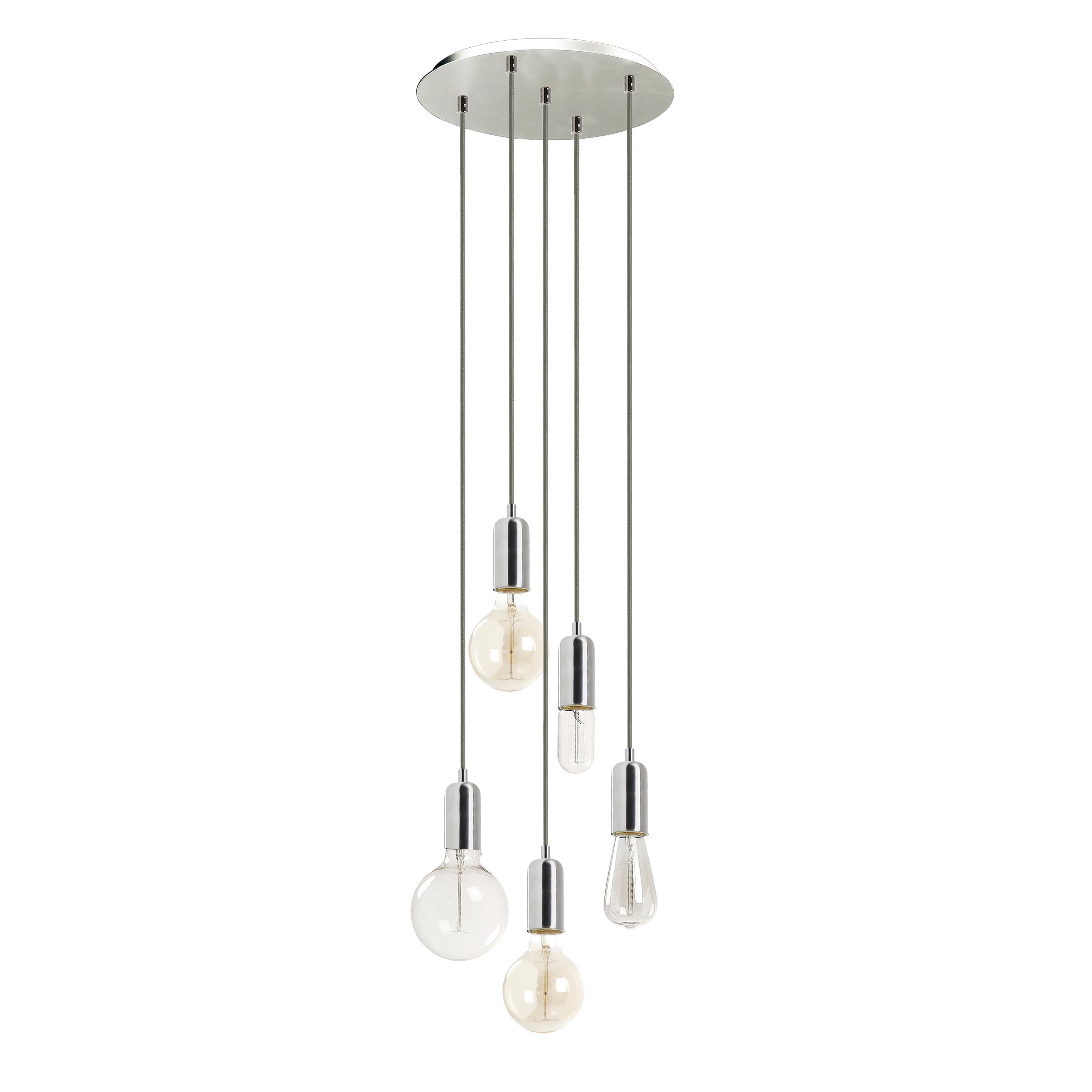 Suspensión A TU ESTILO E27 5x60W Cromo – Ref. 717F-G05X1A-32