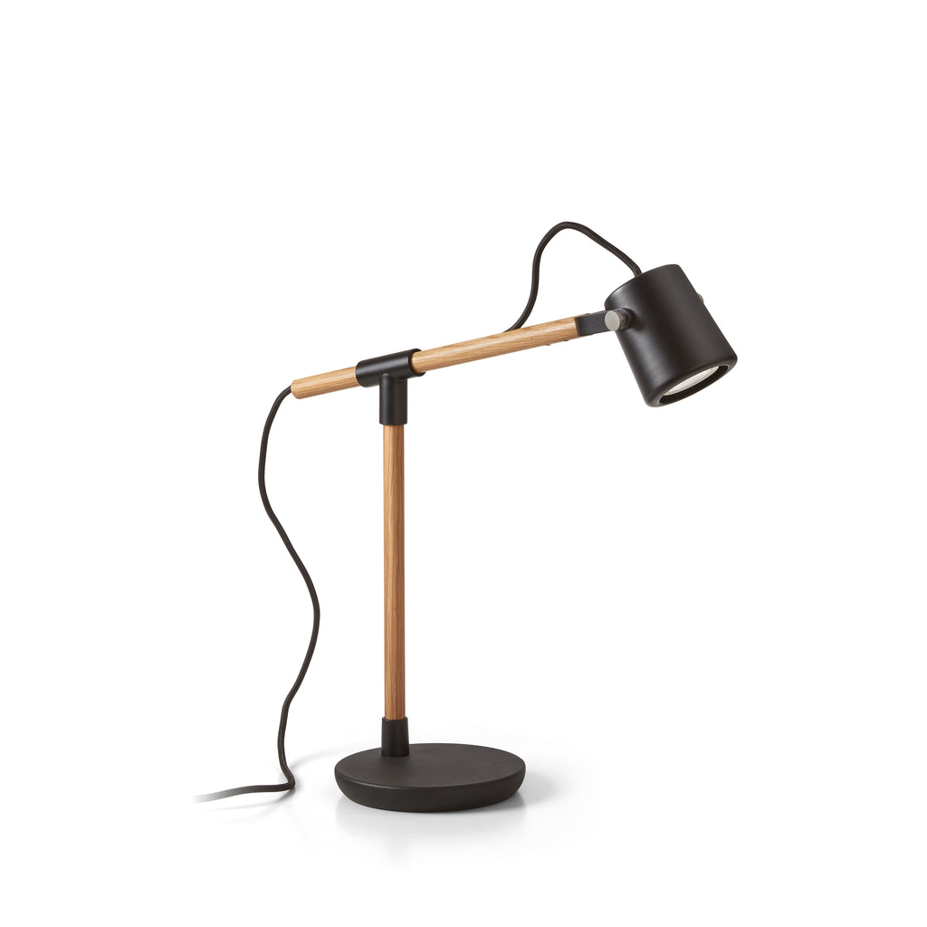 Sobremesa tilt BRANCH GU10 9W Negro Madera roble