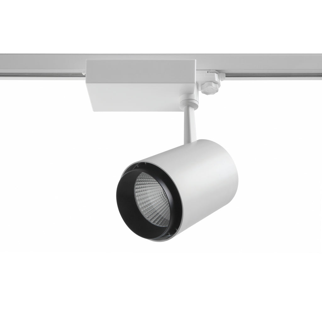 Proyector carril tilt LIRA LED COB 41W 3045lm CRI80 3000K 24º Blanco – Ref. 812B-L3145B-01