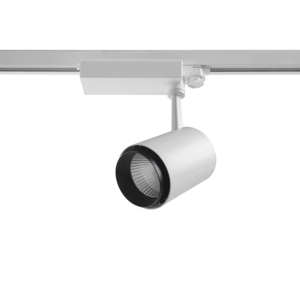 Proyector carril tilt LIRA LED COB 26W 1950lm CRI80 3000K 15º Blanco – Ref. 812D-L3130B-01