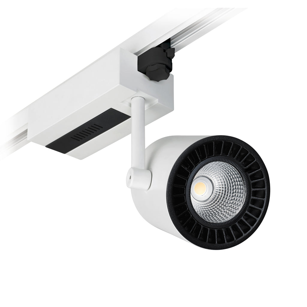 Proyector carril tilt PROTEUS LED COB 38W 3028lm CRI80 4000K 60º Blanco – Ref. 774D-L3338B-01