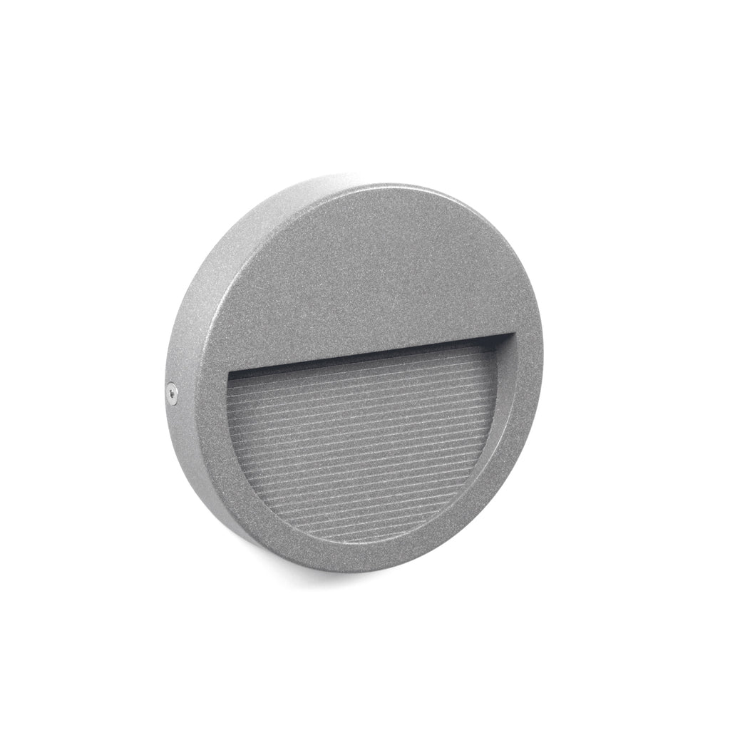 Aplique asimétrico SLIM Round IP65 LED SMD 4W 575lm(136lm) CRI90 4000K 42º/85º Gris – Ref. 580C-L0204B-03